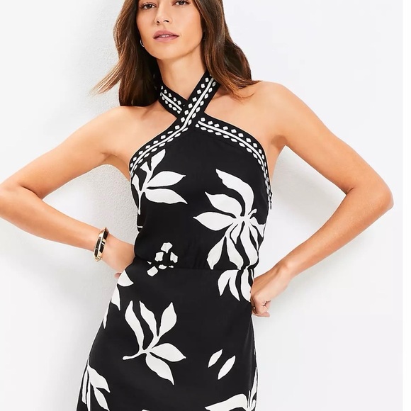 LOFT Crossover Halter Neck Mini Dress - Picture 2 of 6